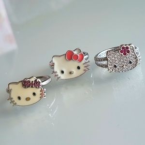 Sterling Silver Kimora Lee Simmons Hello Kitty Ring Set